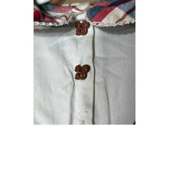 Vintage Oshkosh B’Gosh Girls Plaid Bunny Squirrel print‎ Dress Size 6 - Picture 5 of 13